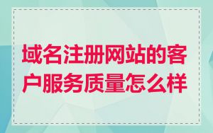 域名注册网站的客户服务质量怎么样