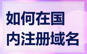 如何在国内注册域名