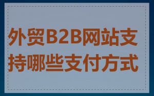 外贸B2B网站支持哪些支付方式
