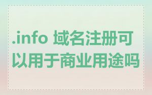 .info 域名注册可以用于商业用途吗