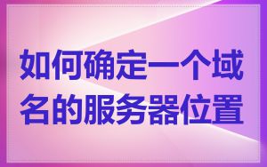 如何确定一个域名的服务器位置