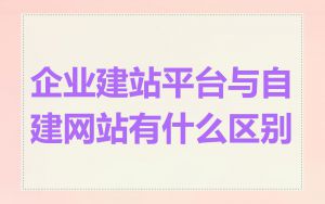 企业建站平台与自建网站有什么区别