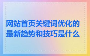 网站首页关键词优化的最新趋势和技巧是什么