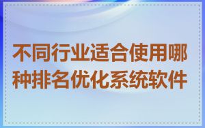 不同行业适合使用哪种排名优化系统软件
