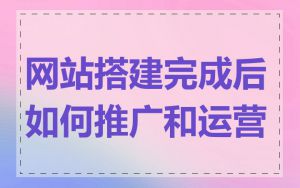 网站搭建完成后如何推广和运营