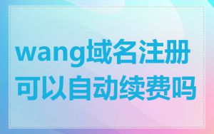 wang域名注册可以自动续费吗