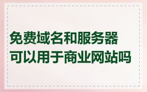 免费域名和服务器可以用于商业网站吗