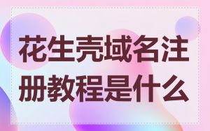 花生壳域名注册教程是什么