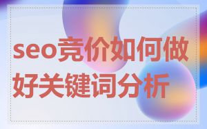 seo竞价如何做好关键词分析