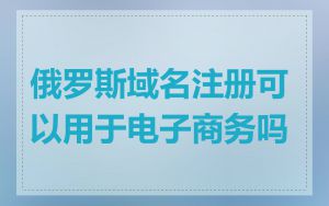 俄罗斯域名注册可以用于电子商务吗