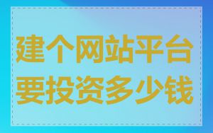 建个网站平台要投资多少钱
