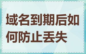 域名到期后如何防止丢失