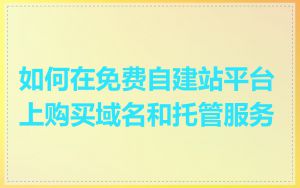 如何在免费自建站平台上购买域名和托管服务
