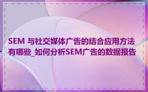 SEM 与社交媒体广告的结合应用方法有哪些_如何分析SEM广告的数据报告