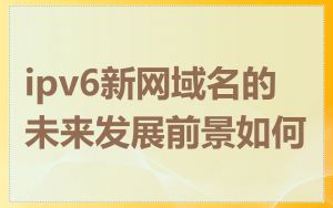 ipv6新网域名的未来发展前景如何