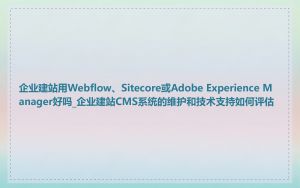 企业建站用Webflow、Sitecore或Adobe Experience Manager好吗_企业建站CMS系统的维护和技术支持如何评估