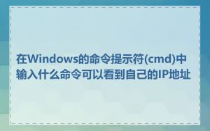 在Windows的命令提示符(cmd)中输入什么命令可以看到自己的IP地址
