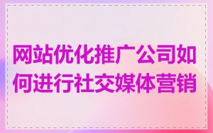 网站优化推广公司如何进行社交媒体营销