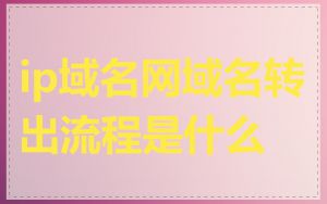 ip域名网域名转出流程是什么