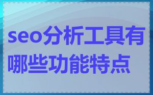 seo分析工具有哪些功能特点