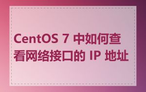 CentOS 7 中如何查看网络接口的 IP 地址