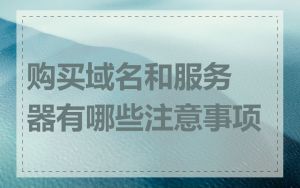 购买域名和服务器有哪些注意事项