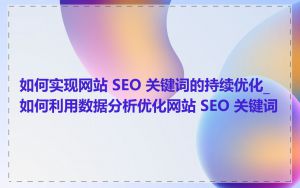 如何实现网站 SEO 关键词的持续优化_如何利用数据分析优化网站 SEO 关键词