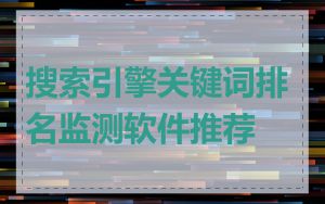 搜索引擎关键词排名监测软件推荐