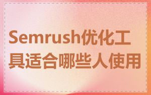 Semrush优化工具适合哪些人使用