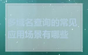 多域名查询的常见应用场景有哪些