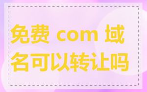 免费 com 域名可以转让吗