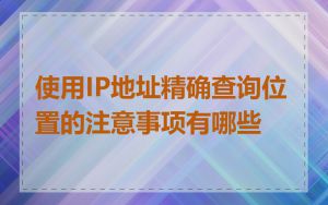 使用IP地址精确查询位置的注意事项有哪些