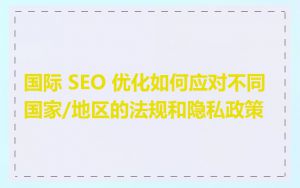 国际 SEO 优化如何应对不同国家/地区的法规和隐私政策