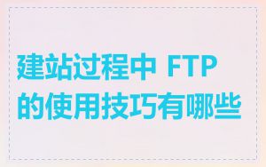 建站过程中 FTP 的使用技巧有哪些
