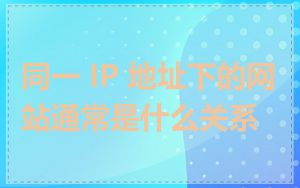 同一 IP 地址下的网站通常是什么关系