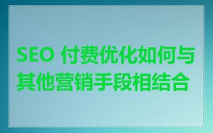 SEO 付费优化如何与其他营销手段相结合