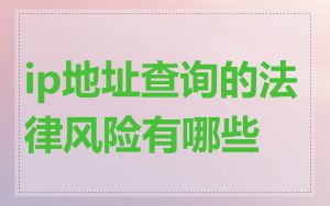 ip地址查询的法律风险有哪些
