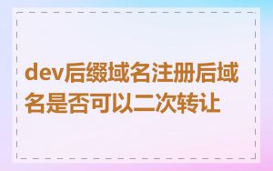dev后缀域名注册后域名是否可以二次转让