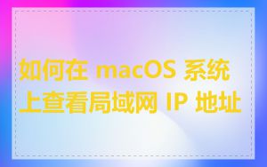 如何在 macOS 系统上查看局域网 IP 地址