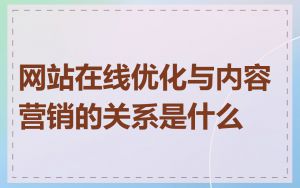 网站在线优化与内容营销的关系是什么