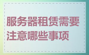 服务器租赁需要注意哪些事项