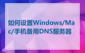 如何设置Windows/Mac/手机备用DNS服务器