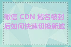 微信 CDN 域名被封后如何快速切换新域名