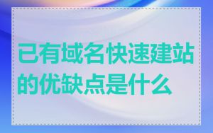已有域名快速建站的优缺点是什么