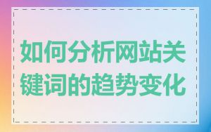 如何分析网站关键词的趋势变化