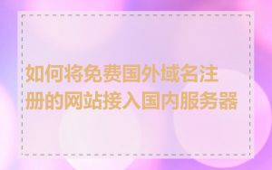 如何将免费国外域名注册的网站接入国内服务器