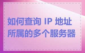 如何查询 IP 地址所属的多个服务器