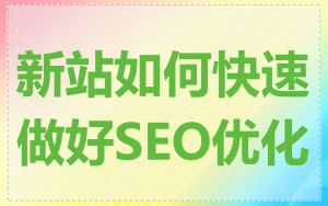 新站如何快速做好SEO优化