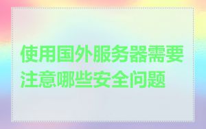 使用国外服务器需要注意哪些安全问题
