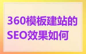 360模板建站的SEO效果如何